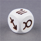 D6 16mm Wooden Engraved White Dice (Rounded corners)