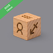 D6 14mm Wooden Engraved Dice (Straight corners)