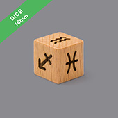 D6 16mm Wooden Engraved Dice (Straight corners)