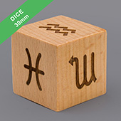 D6 30mm Wooden Engraved Dice (Straight corners)
