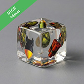 Custom 16mm Acrylic transparent Dice (Straight corners)
