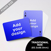 Simple Custom Front And Landscape Back Playing Cards (63.5 X 88.9mm)