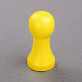 Large Head Wooden Pawn Yellow