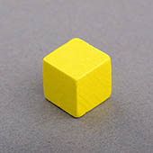 Wooden Cube Yellow 10mm