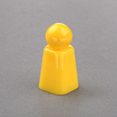 Round Head & Square Body Plastic Pawn Yellow
