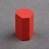 15mm Wooden Hexagonal Cylinder Red