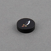 double-sides 15x15x4mm Custom Wooden Disc Black