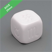 25mm White Engraved Dice
