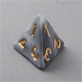 Grey and White D4 Marble Dice