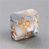 Grey and White D10(00-90) Marble Dice