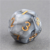 Grey and White D12 Marble Dice