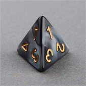 Black and White D4 Marble Dice