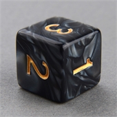 Black and White D6 Marble Dice