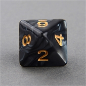 Black and White D8 Marble Dice