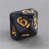 Black and White D10(0-9) Marble Dice