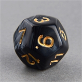 Black and White D12 Marble Dice
