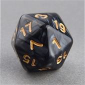 Black and White D20 Marble Dice