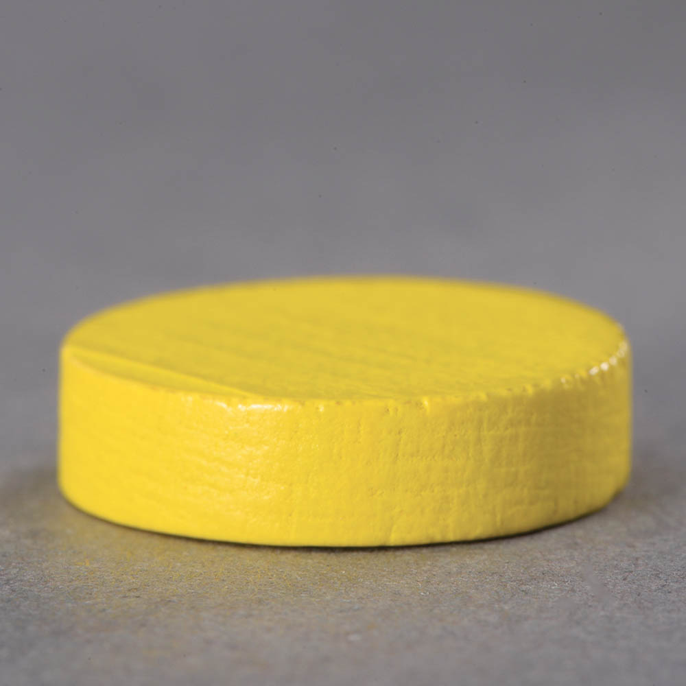 15X15X4mm Wooden Disc Yellow