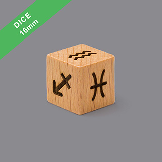 D6 16mm Wooden Engraved Dice (Straight corners)