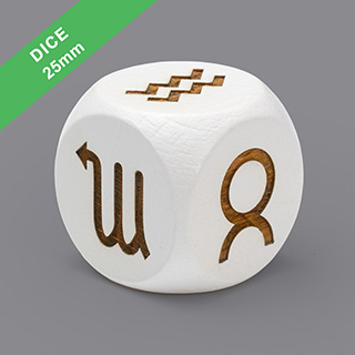D6 25mm Wooden Engraved Dice (Rounded corners)