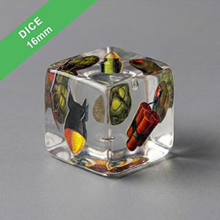 Custom 16mm Acrylic transparent Dice (Straight corners)