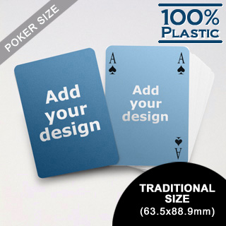 Custom Sided Plastic Poker Simple Bridge Style (63.5 X 88.9mm)