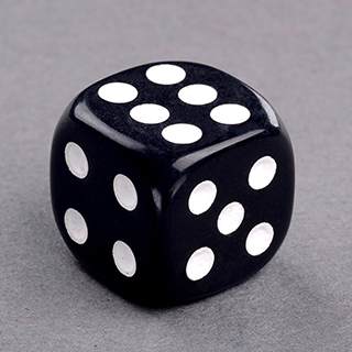 Black Round Corners Dice 14mm