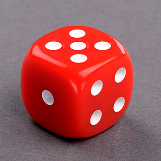 Red Round Corners Dice 14mm