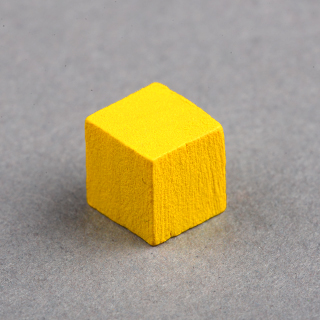 8mm Wooden Cube Yellow