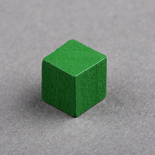 8mm Wooden Cube Green