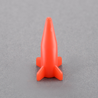 25X12mm Rocket Shape Plastic Pawn Red