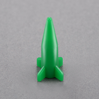 25X12mm Rocket Shape Plastic Pawn Green