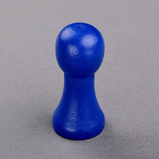 Large Headed Wooden Pawn Blue