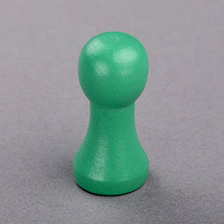 Large Headed Wooden Pawn Green