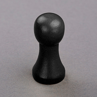 Large Headed Wooden Pawn Black