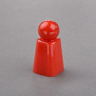 Round Head &Square Bottom Plastic Pawn Red