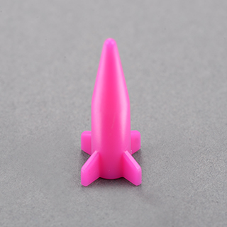 25X12mm Rocket Shape Plastic Pawn Magenta