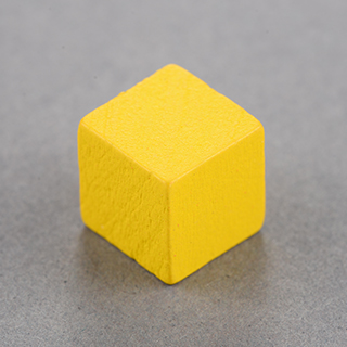 12mm Wooden Cube Yellow