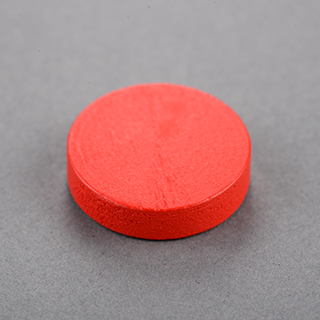 25X25X6mm Wooden Disc Red