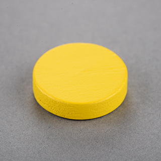 25X25X6mm Wooden Disc Yellow