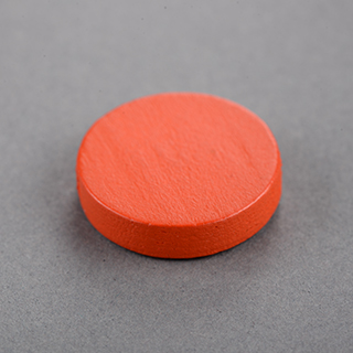 25X25X6mm Wooden Disc Orange