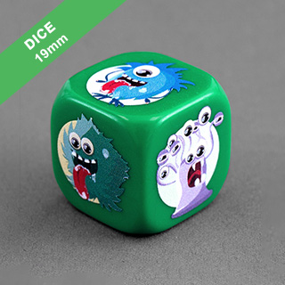 Custom Green Dice Round Corner 19mm