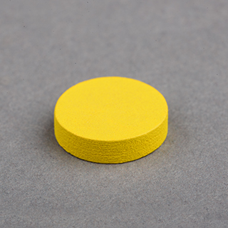 15X15X4mm Wooden Disc Yellow