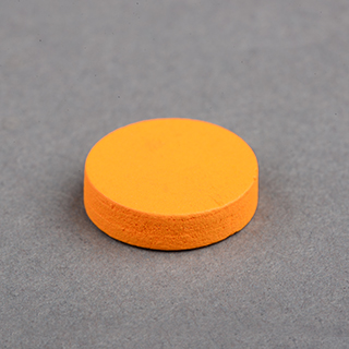 15X15X4mm Wooden Disc Orange