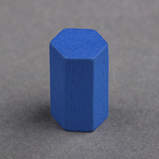 15mm Wooden Hexagonal Cylinder Blue