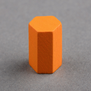 15mm Wooden Hexagonal Cylinder Orange