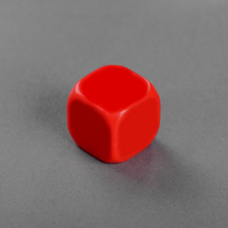 19mm Plain Dice Round Corners Red