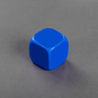 19mm Plain Dice Round Corners Blue