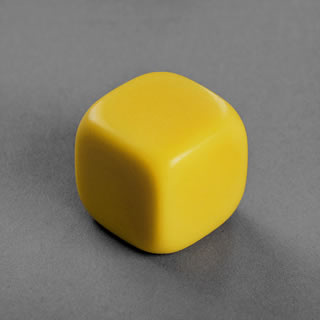 25mm Plain Dice Round Corners Yellow