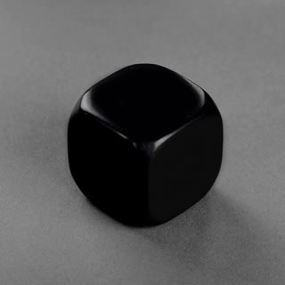 25mm Plain Dice Round Corners Black